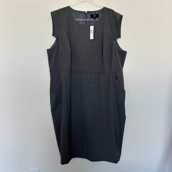J.Crew Dresses & Skirts - NWT J.Crew 365 Sheath Dress Gray 24 Wool Blend Cap Sleeve Pockets